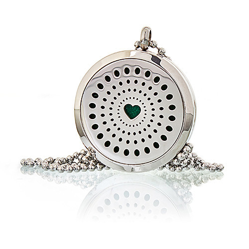 [AromaJ-13] Collar difusor de aromaterapia 30mm - Corazon de diamantes