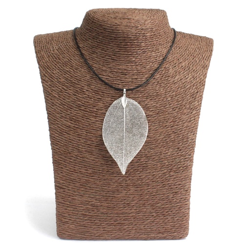 [POT-09A] Collar - Hoja de valor - Plata
