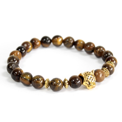 [Boho-09] Tigre dorado / Ojo de tigre - Pulsera de piedras preciosas