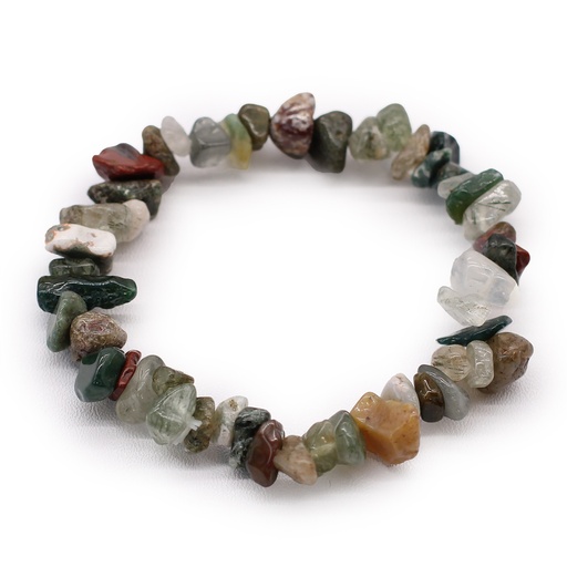 [AWCB-02] Pulsera Fragmentos de Piedras Preciosas -Ágata de musgo