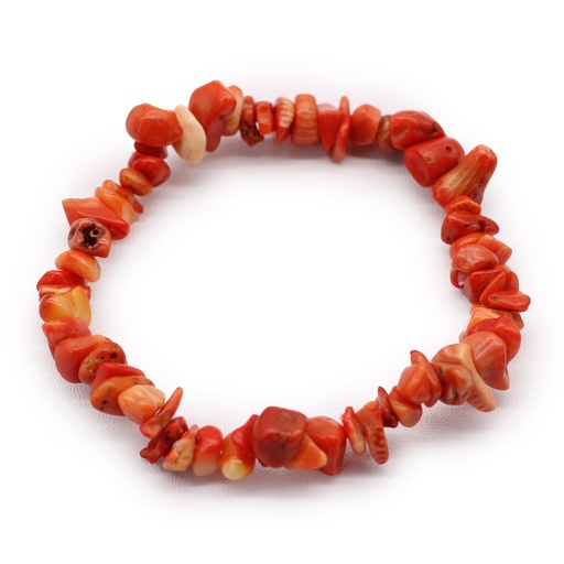 [AWCB-12] Pulsera Fragmentos de Piedras Preciosas - Piedra de coralita