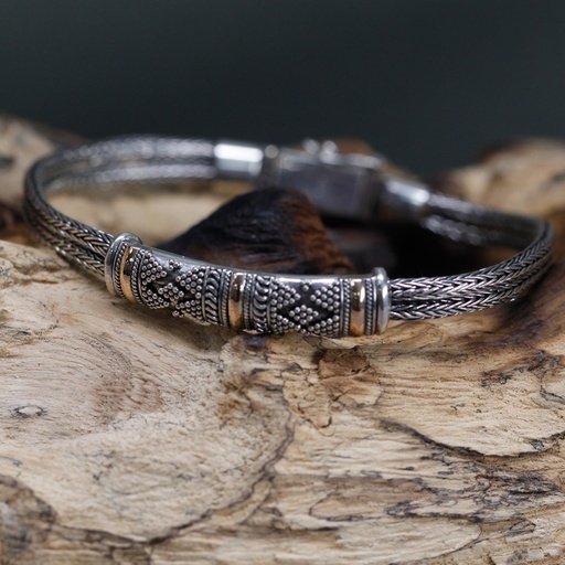 [SGJ-12] Pulsera de Plata y Oro - Cadena Unisex Única