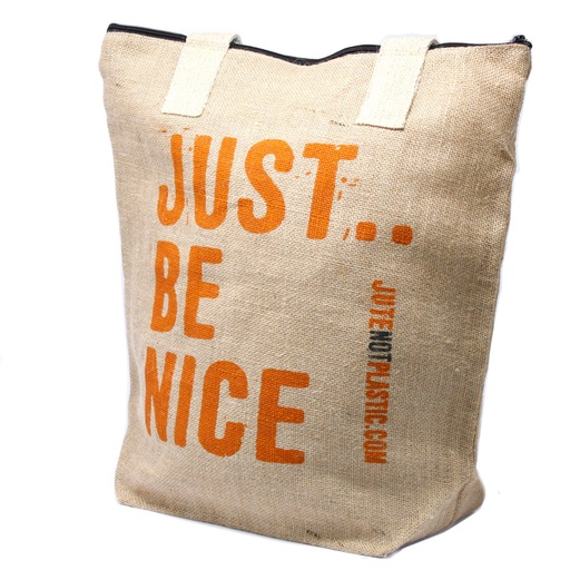[EcoJt-02] Bolso de yute ecológico - Just be nice - (4 diseños surtidos)