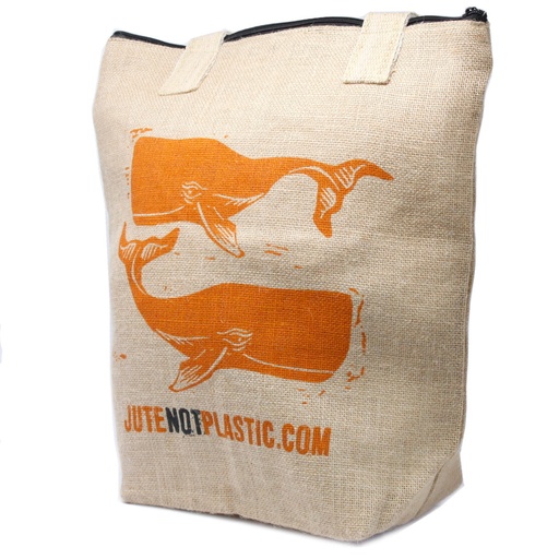 [EcoJt-05] Bolso de yute ecológico - Dos ballenas (4 diseños surtidos)