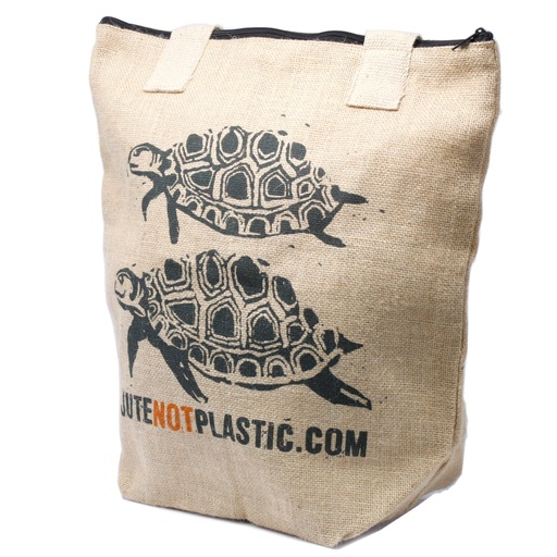 [EcoJt-06] Bolso de yute ecológico - Dos tortugas - (4 diseños surtidos)