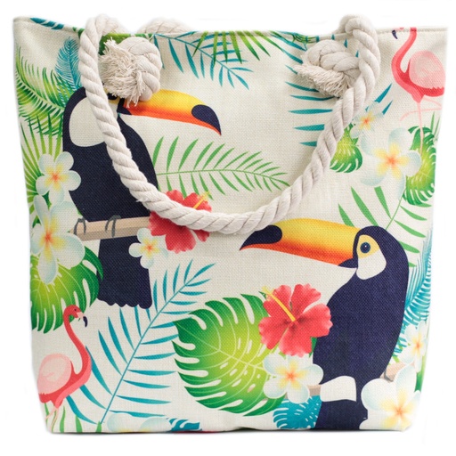 [RHSB-14] Bolso shopper con asa de cuerda - tropical tucán