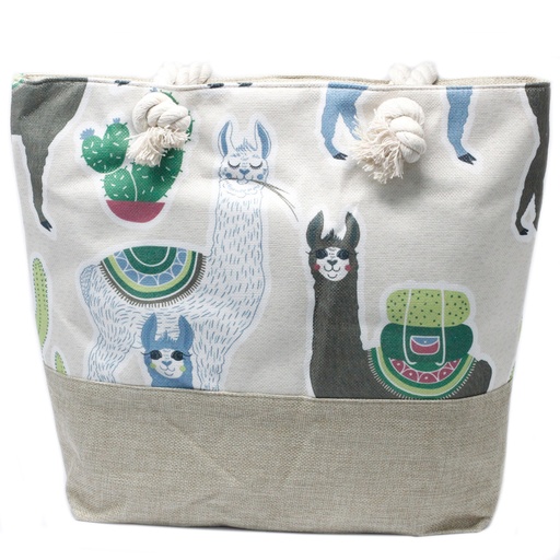 [RHSB-17] Bolso shopper con asa de cuerda - Llamas