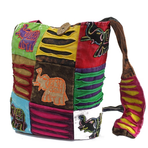 [ETB-02] Bolso Étnico Estilo Hippie - Chocolate / Elefante