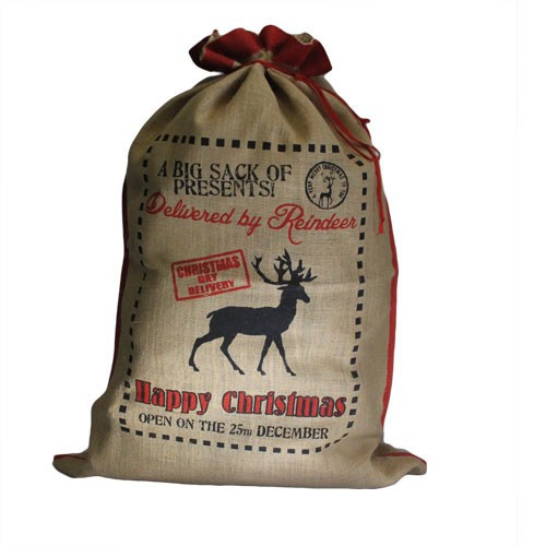 [SANTA-04] Saco de yute santa - Deliveried By Reindeer