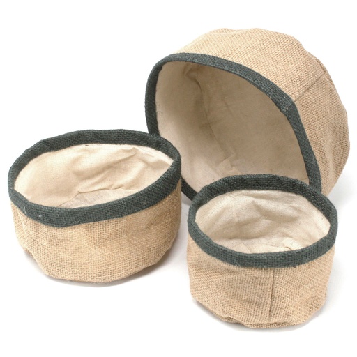 [NATJB-01] Conjunto de 3 cestas de yute natural - Carbón