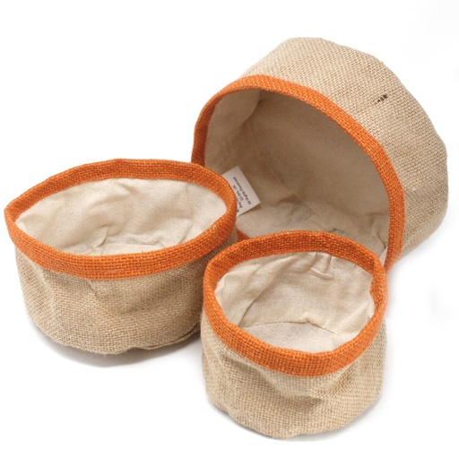 [NATJB-02] Conjunto de 3 cestas de yute natural - Cúrcuma