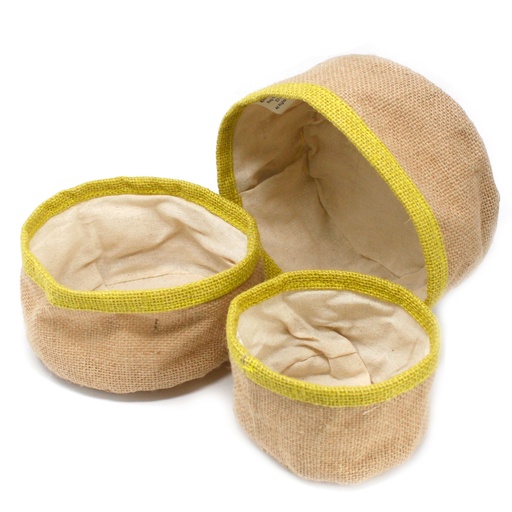 [NATJB-04] Conjunto de 3 cestas de yute natural - Oliva