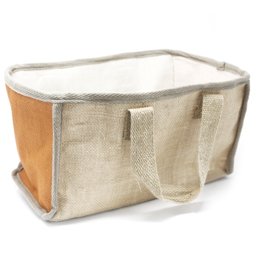 [NATSB-02] Cesta grande de yute - 33x18x20cm - Naranja