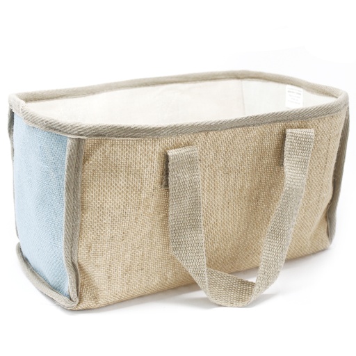 [NATSB-04] Cesta grande de yute - 33x18x20cm - Azul