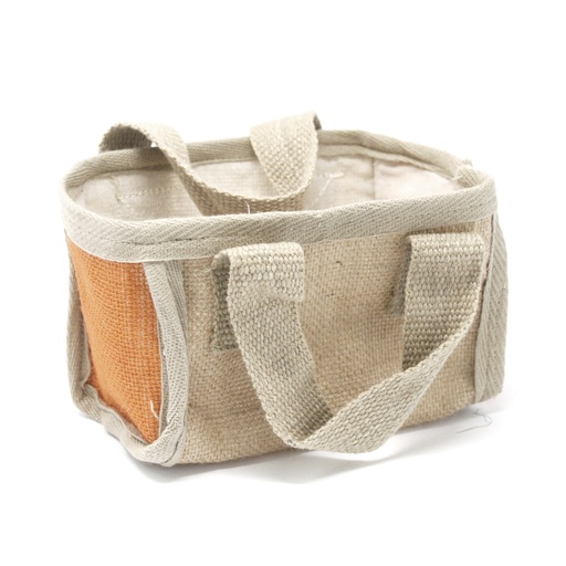 [NATSB-07] Cesta pequeña de yute - 16x10x12cm - Naranja