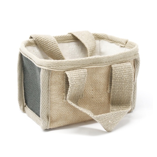 [NATSB-08] Cesta pequeña de yute - 16x10x12cm - Gris