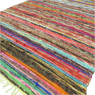 [Vrug-05] Alfombra de trapo de lujo de 151 x 90 cm - Verde