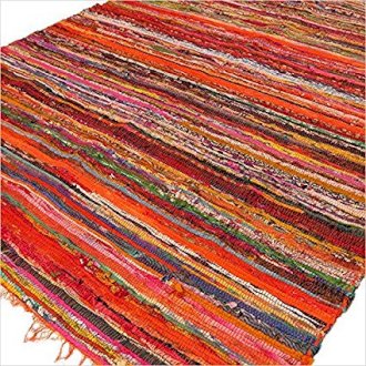 [Vrug-06] Alfombra de trapo de lujo de 152 x 90 cm - Naranja