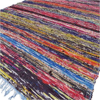 [Vrug-07] Alfombra de trapo de lujo de 153 x 90 cm - Azul