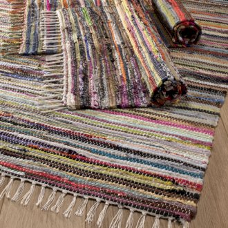 [Vrug-10] Alfombra de trapo ultra lujoso de 156 x 90 cm - natural