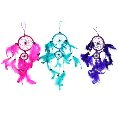 [BDC-08] Atrapasueños Bali aro mediano - Turquesa/Rosa/Morado (Colores Surtidos)