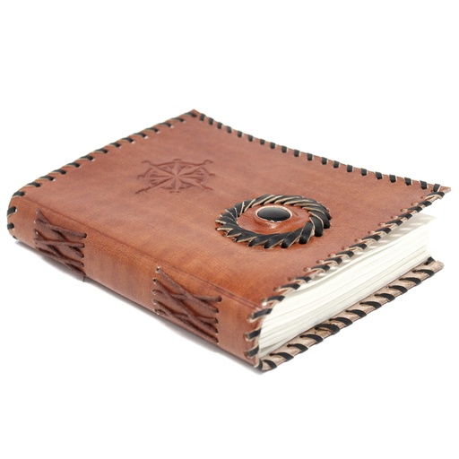 [LBN-19] Cuaderno de cuero Onix Negro y bordes