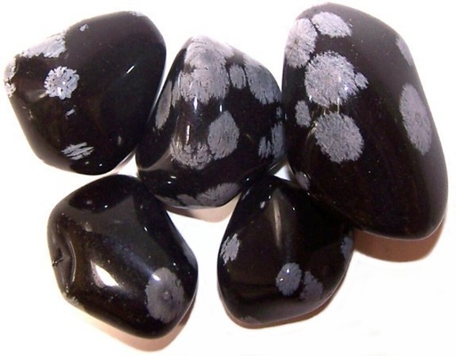 [TBm-22] L Tumble Stones - Obsidiana Copo de Nieve