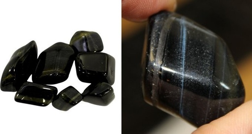 [TBm-48] L Tumble Stones - Ojo de Tigre (Azul)