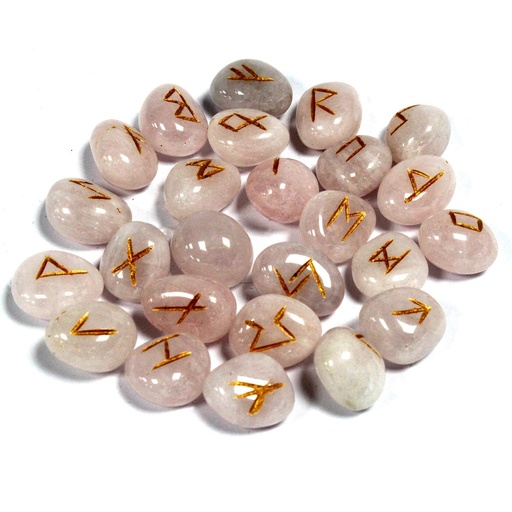 [Rune-34] juego de Runa de la India en bolsas - Cuarzo rosa