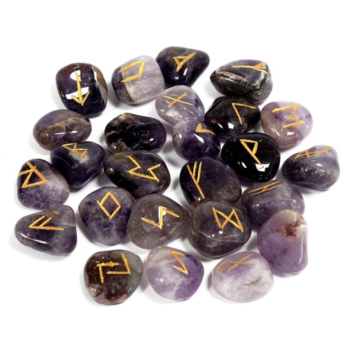 [Rune-35] juego de Runa de la India en bolsas - Amatista