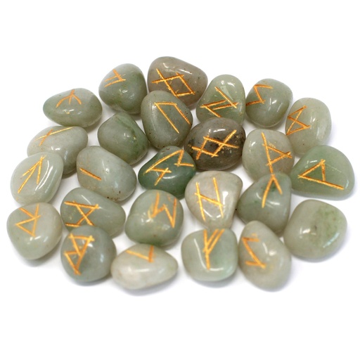 [Rune-37] juego de Runa de la India en bolsas - Aventurina Verde
