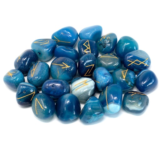 [Rune-41] juego de Runa de la India en bolsas - Onix azul