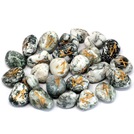 [Rune-45] juego de Runa de la India en bolsas - Árbol de ágata