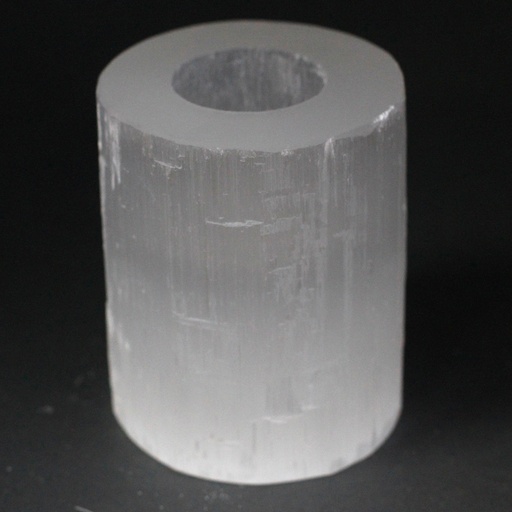 [SelCH-03] Candelabro Selenita cilindro- 10 cm