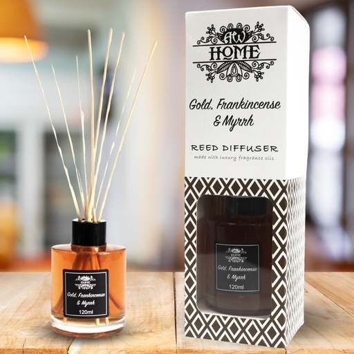 [RDHF-12] Difusor aromático 120ml - oro, incienso y mirra