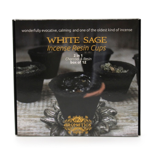 [Rcup-04] Caja de 12 copas de resina - salvia blanca