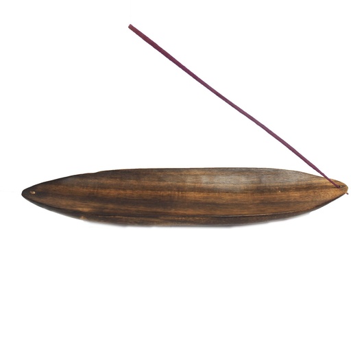 [ISH-214] Arty Incense Boat - Mango wood