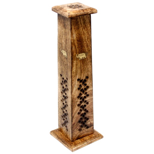 [ISH-132M] Box of 2 Tapered Incense Tower - Mango Wood