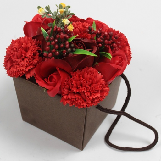 [LSF-01] Bouquet Flores Jabón-Rosas Rojas y clavel