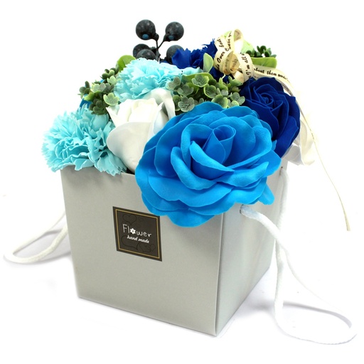 [LSF-05] Bouquet Flores Jabón-Rosas Azules y clavel