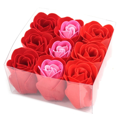 [LSF-07] Set de 9 flores de Jabón - Rosas Rojas
