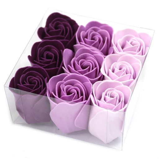[LSF-09] Set de 9 flores de Jabón - rosas lavanda