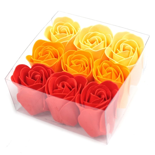 [LSF-12] Set de 9 flores de Jabón - rosas melocotón