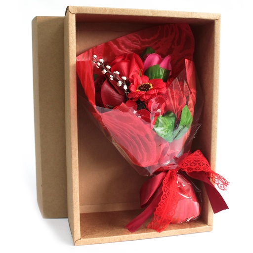 [SFB-08] Bouquet flores jabón en caja - rojo