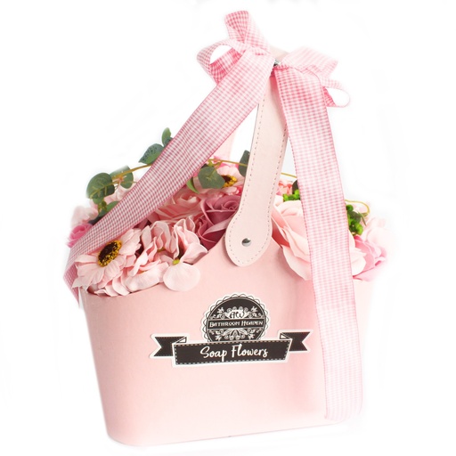 [SFB-15] Cesta ramo de flores jabón - rosa