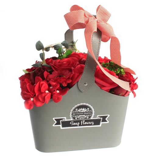 [SFB-16] Cesta ramo de flores jabón - roja