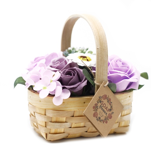 [SFB-18] Ramo  en canasta de mimbre - lilas med
