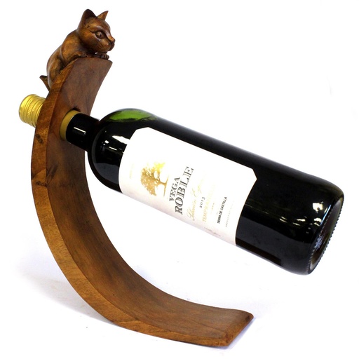 [BWH-04] Soporte de Botellas de Vino - Gato