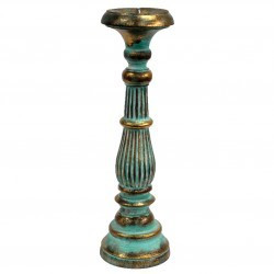 [Vinstics-04] Soporte de vela grande - Turquois Gold