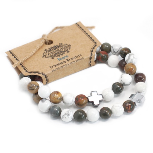 [FGB-05] 2 Pulseras con Piedras Preciosas - Paz